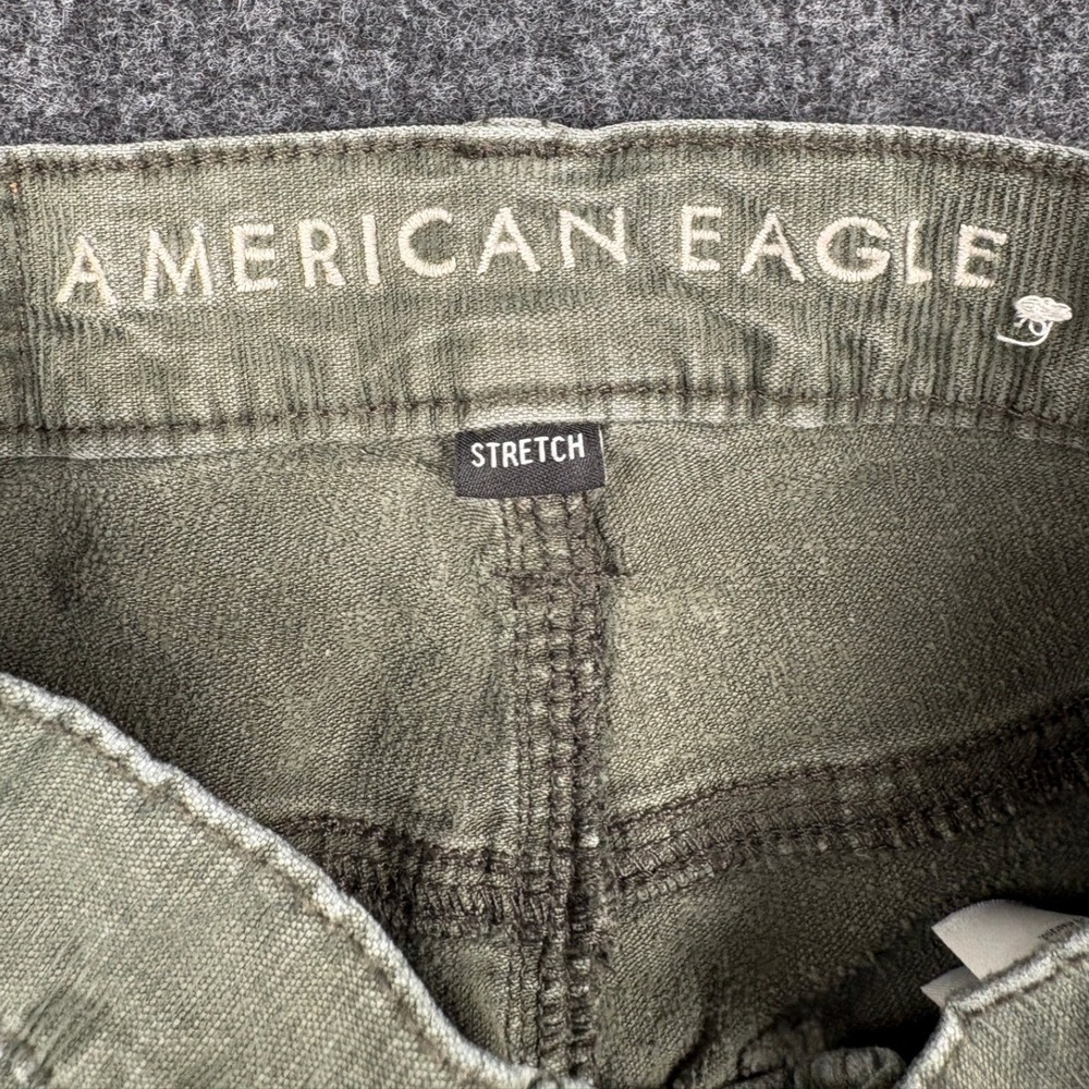 American Eagle Olive Green Corduroy Stretch Straight Leg Pants Womens 000 Reg - Picture 4 of 9